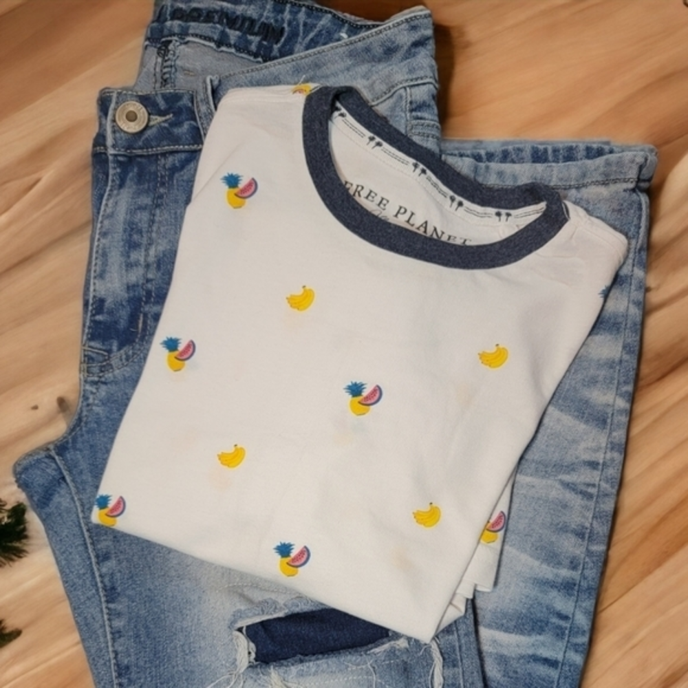 Free Planet Pineapple & Banana T-Shirt - Men's Size XS